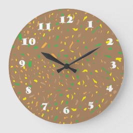 Farbenfrohe Terrazzo Pieces Große Wanduhr