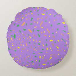Farbenfrohe Terrazzo Pieces Rundes Kissen