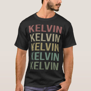 Farbenfrohe Textkunst - Kelvin Name T-Shirt