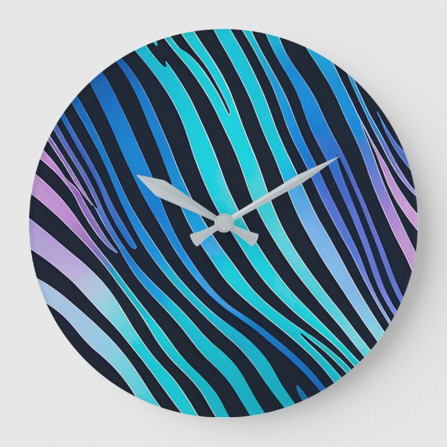 Farbenfrohe Tierdruckerei Uhr (Vorderseite)