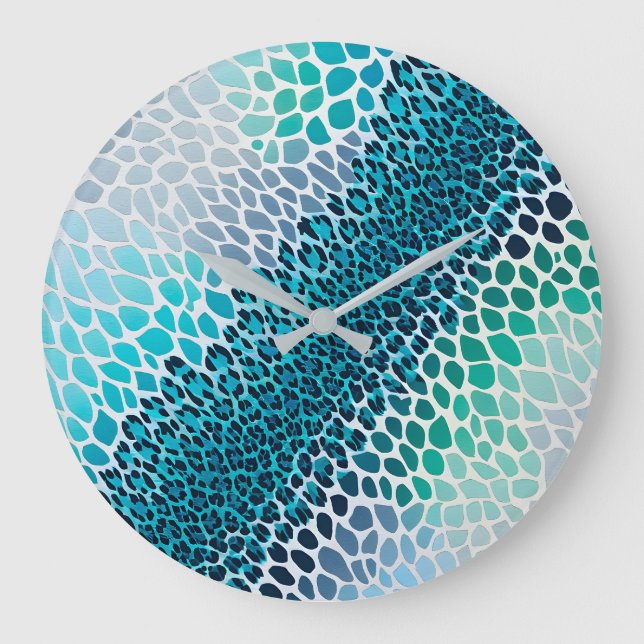 Farbenfrohe Tierdruckerei Uhr (Vorderseite)