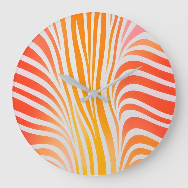 Farbenfrohe Tierdruckerei Uhr (Vorderseite)