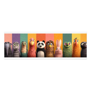 Farbenfrohe Tierparade - Poster Beschreibung: