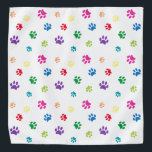 Farbenfrohe Tierpaw-Prints Kopftuch<br><div class="desc">Zeigen Sie, wie viel Sie Tiere mit dieser niedlichen bunten Pfote gemustert bandana Liebe. Auch sieht phantastisch aus mit einem schwarzen Hintergrund. Wetten Sie, dass Ihr Haustier es anziehen wird!</div>