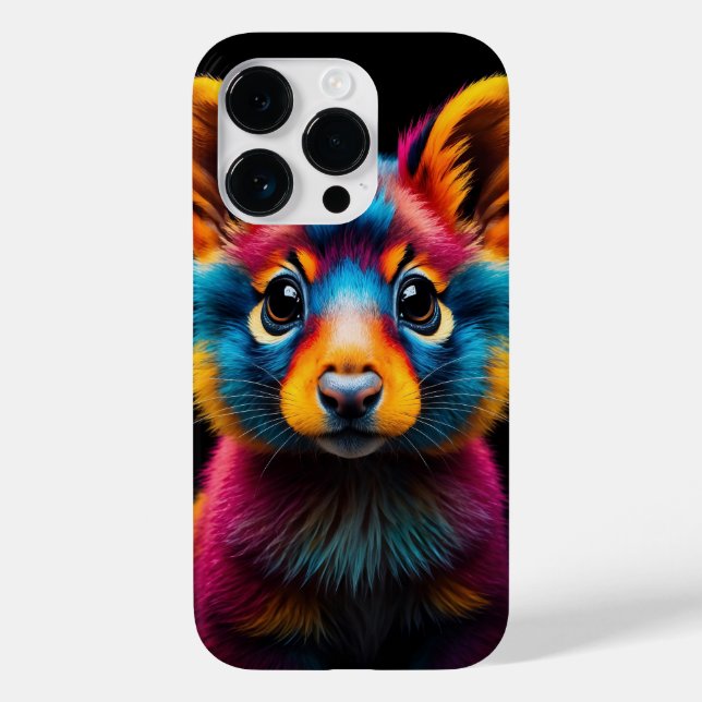 Farbenfrohe Tierwelt Abstrakte Kunst Case-Mate iPhone 14 Pro Hülle (Rückseite)