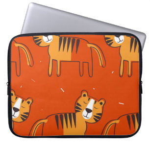 Farbenfrohe Tiger Handgezeichnete Dekoration Laptopschutzhülle