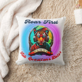 Farbenfrohe Tigerfront Kissen