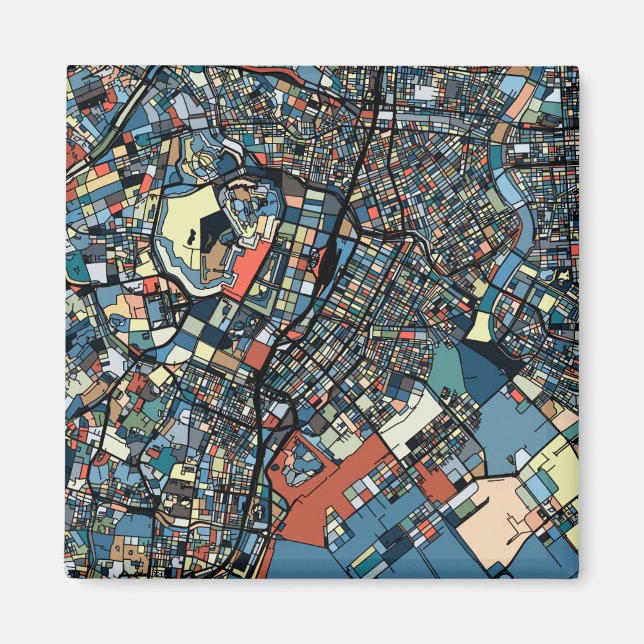 Farbenfrohe Tokyo Map Magnet (Vorne)