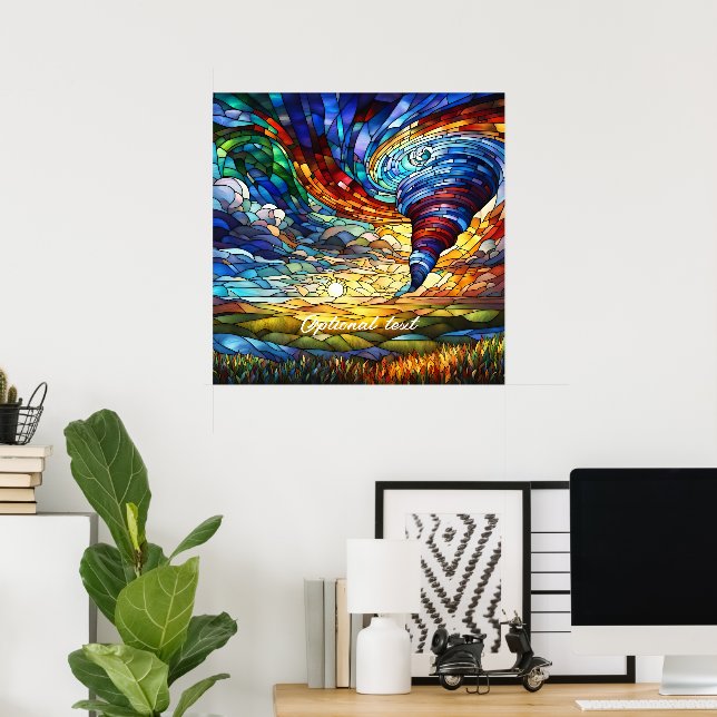 Farbenfrohe Tornado Kunstgalerie Poster (Heimbüro)