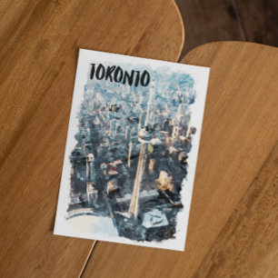 Farbenfrohe Toronto City Silhouette Postkarte