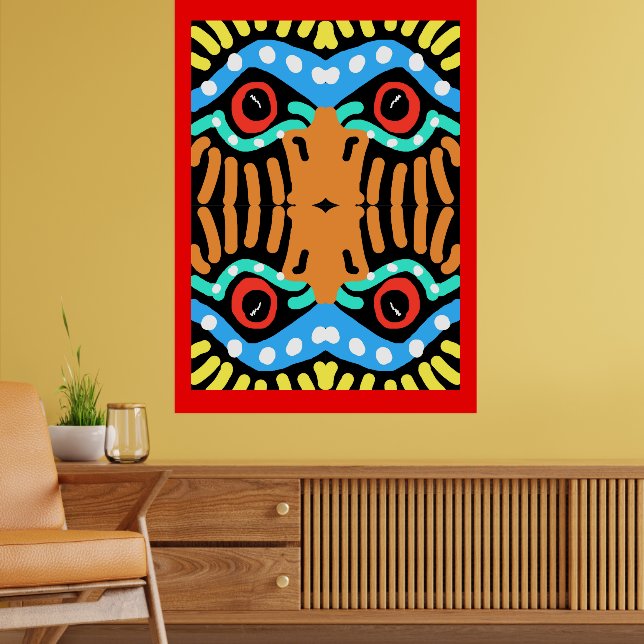 Farbenfrohe Totem des Abstrakten Adlers eines mode Poster (Wohnzimmer 2)