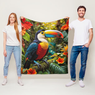 Farbenfrohe Toucan Bird Fleecedecke