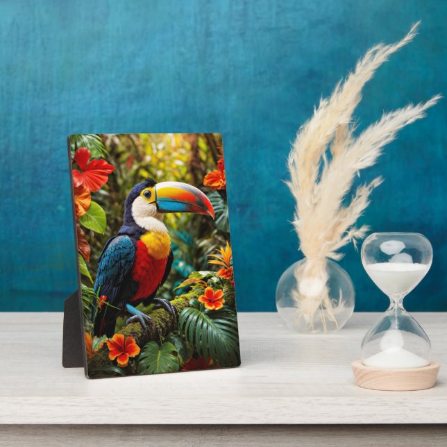 Farbenfrohe Toucan Bird Fotoplatte (Seite)