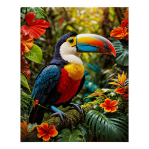 Farbenfrohe Toucan Bird Poster