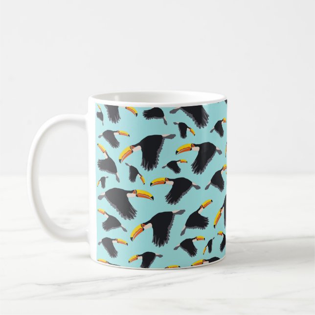 Farbenfrohe Toucan Tropical Bird Muster Kaffeetasse (Links)