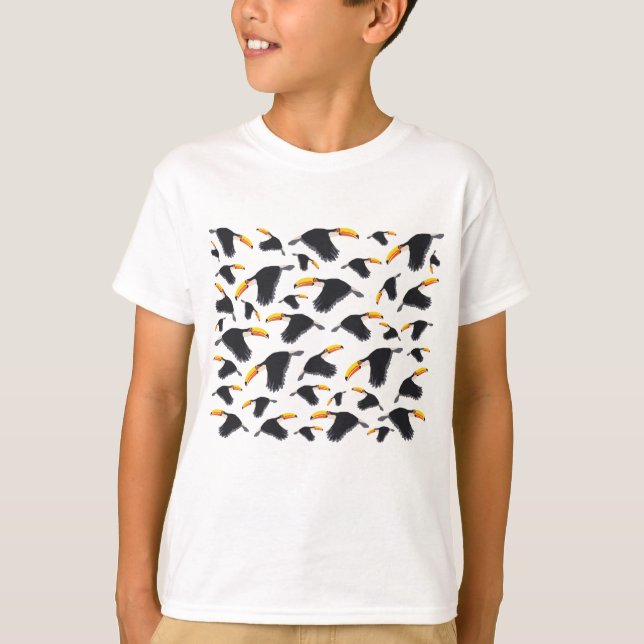 Farbenfrohe Toucan Tropical Bird Muster T-Shirt (Vorderseite)