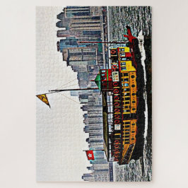 Farbenfrohe Touristenboot Victoria Hafen Hong Kong