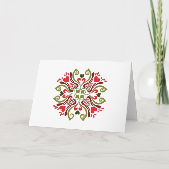 Farbenfrohe traditionelle ungarische Blumenmotive Karte (Vorderseite)