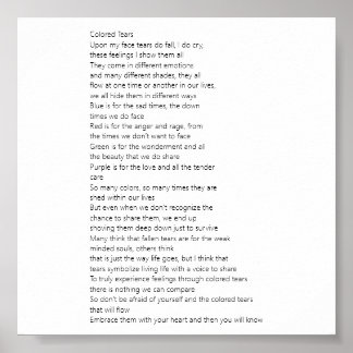 Farbenfrohe Tränengedicht Poster