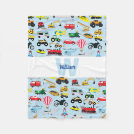 Farbenfrohe Transportmittel & Fahrzeuge Kindermust Fleecedecke