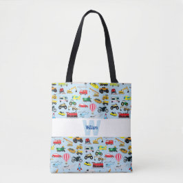 Farbenfrohe Transportmittel & Fahrzeuge Kindermust Tasche