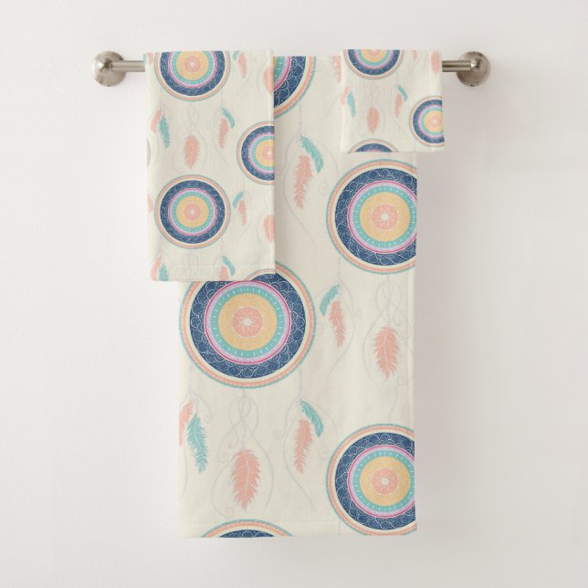 Farbenfrohe Träume Catcher Mandala Badhandtuch Set (Insitu)