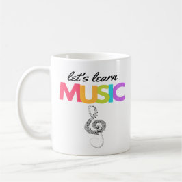 Farbenfrohe Treble Clef Musik lernen Kaffeetasse