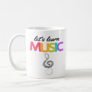 Farbenfrohe Treble Clef Musik lernen Kaffeetasse