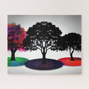 Farbenfrohe Tree Trio Herbstliche Blätter
