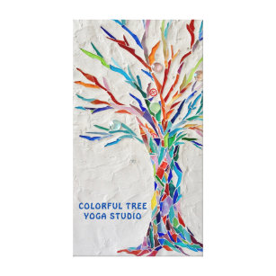 Farbenfrohe Tree Yoga Studio Leinwanddruck