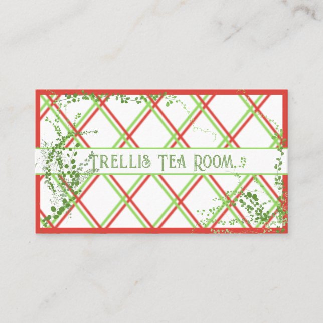 Farbenfrohe Trellis und Foliage Business Card Visitenkarte (Vorderseite)