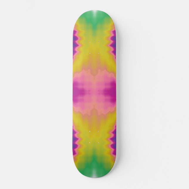 Farbenfrohe, trendige Retro-gefärbte Krawatte mit  Skateboard (Vorderseite)