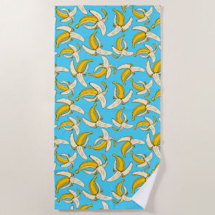 Farbenfrohe trendige tropische Bananenfrucht-Muste Strandtuch