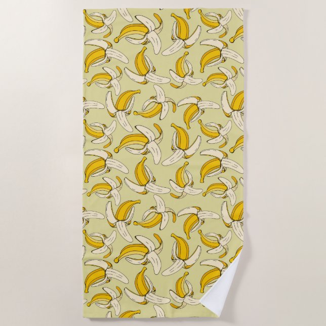 Farbenfrohe trendy tropische Bananenmuster Strandtuch (Vorderseite)