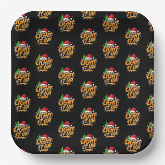 Farbenfrohe trendy Weihnachten Pappteller