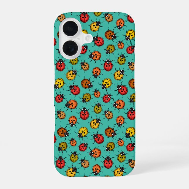 Farbenfrohe Treppenbuchten auf türkis iPhone 16 Hülle (Rückseite)