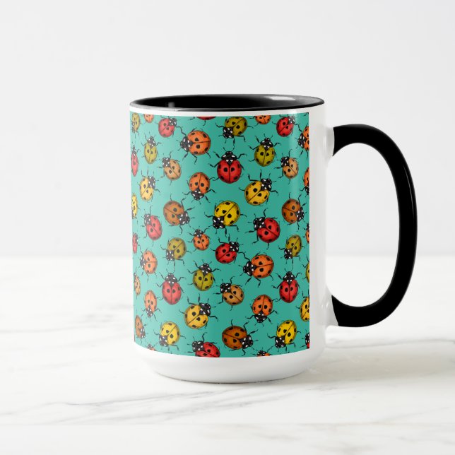 Farbenfrohe Treppenbuchten auf türkis Tasse (Rechts)