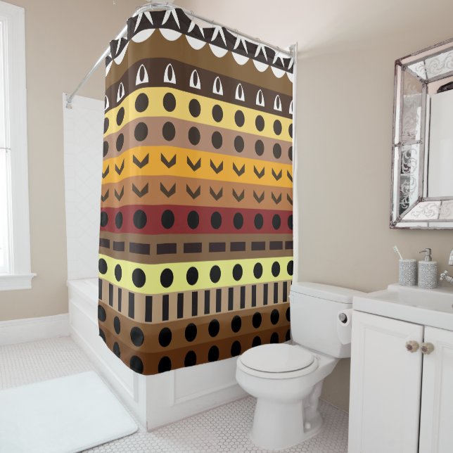 Farbenfrohe Tribal Deko Art Pattern Duschvorhang (Beispiel)