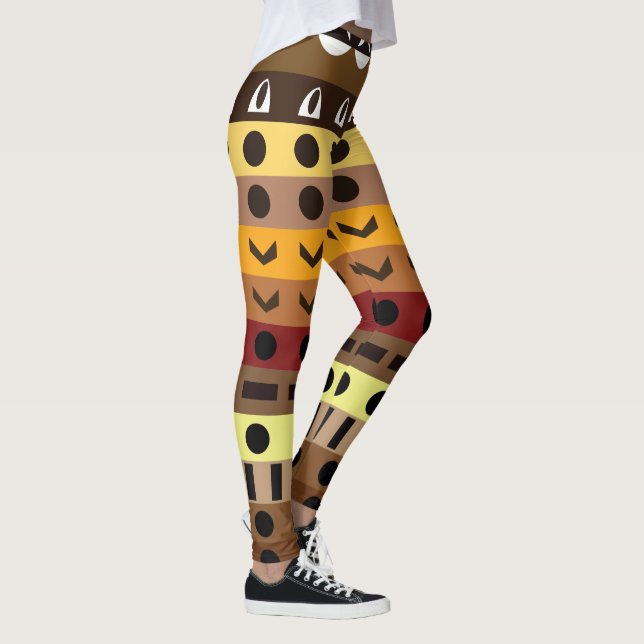 Farbenfrohe Tribal Deko Art Pattern Leggings (Rechts)