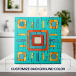 Farbenfrohe Tribal Mosaik Kunst Fliese<br><div class="desc">Farbenfrohe Tribal Mosaik Art. Passen Sie die Hintergrundfarbe an, um Ihre Einrichtung zu gestalten.</div>