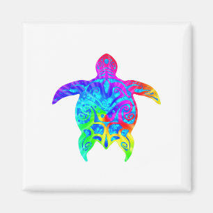 Farbenfrohe Tribal Turtle Magnet