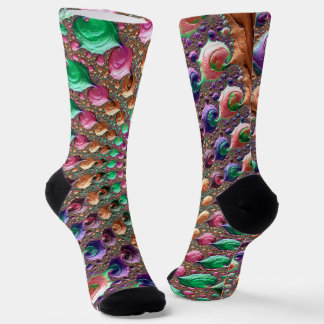 Farbenfrohe Trippy Groovy Fraktal Socken