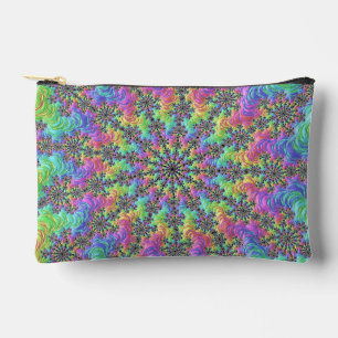 Farbenfrohe Trippy-Vibrany Groovy Fraktal Burst Zubehörtasche