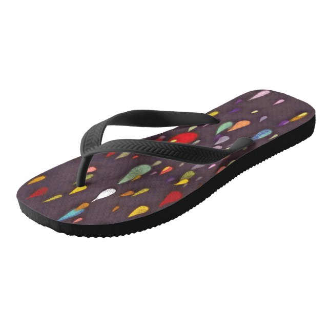 Farbenfrohe Tropfen Flip Flops (Schrägansicht)