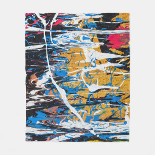 Farbenfrohe Tropffarbe: Graffiti-Wand. Fleecedecke