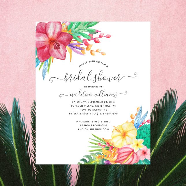 Farbenfrohe Tropical Floral Bridal Dusche Einladun Flyer (Von Creator hochgeladen)