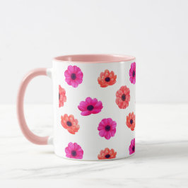 Farbenfrohe tropische 3D-Frühlingsblumenmuster Tasse
