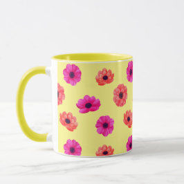 Farbenfrohe tropische 3D-Frühlingsblumenmuster Tasse