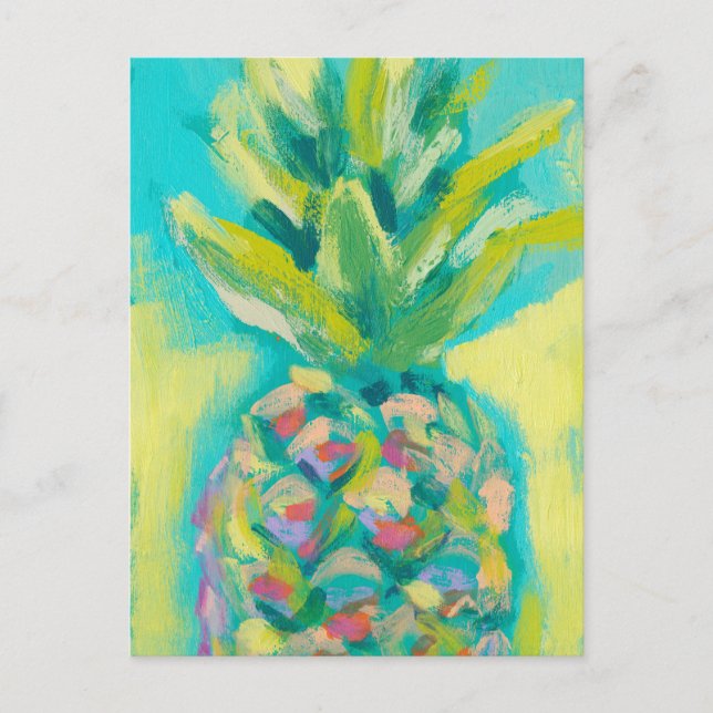 Farbenfrohe tropische Ananas Postkarte (Vorderseite)