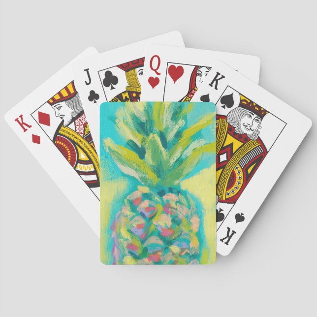Farbenfrohe tropische Ananas Spielkarten (Rückseite)